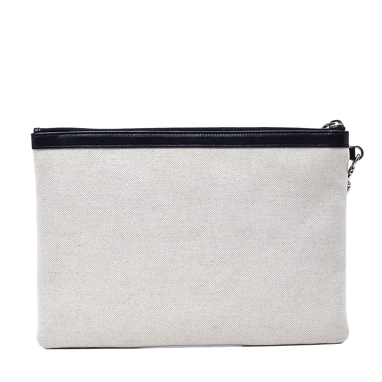 Saint Laurent -Beige & Black Rive Gauche Canvas Clutch Bag 